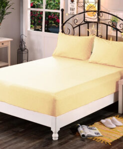 Homa frottír lepedő halványsárga