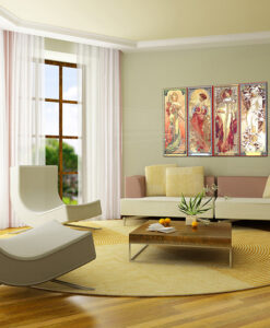 Vászonkép NÉGY ÉVSZAK - Alfons Mucha 000  (reprodukció 120x70)