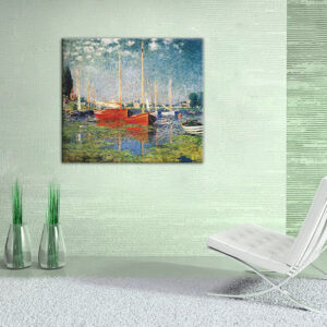 Vászonkép VÖRÖS HAJÓK AZ ARGENTEUILBEN - Claude Monet