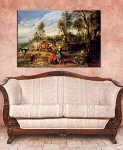 Vászonkép MILKMAIDS WITH CATTLE IN A LANDCAPE - Peter Paul Rubens  ()