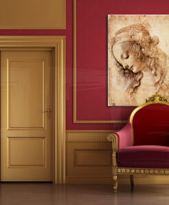 Vászonkép Női FEJ  Leonardo Da Vinci  (reprodukció 60x80 cm)