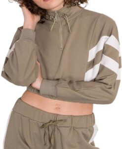 Női sport khaki pulóver✅ - By Sally