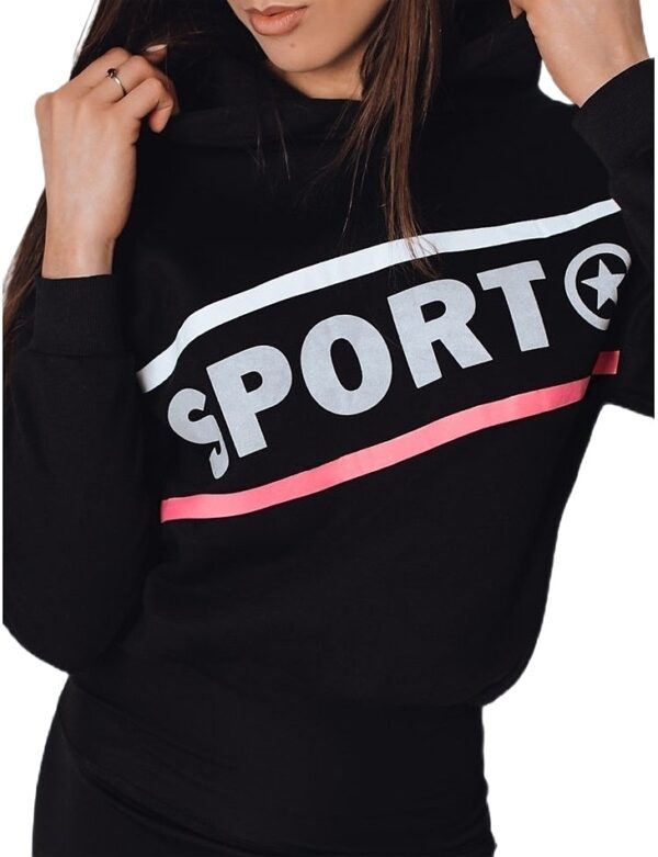 fekete női pulóver a sport szóval✅ – Basic