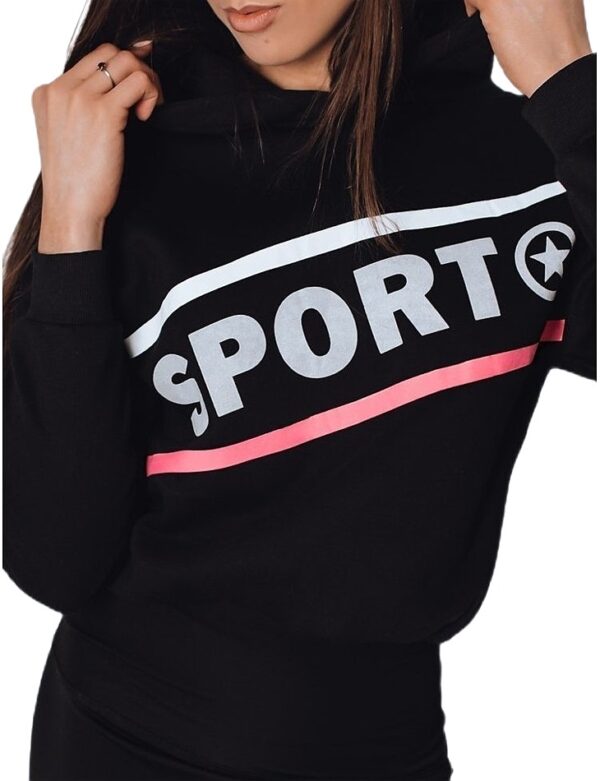 fekete női pulóver a sport szóval✅ - Basic
