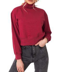 Burgundi női pulóver garbóval✅ - Basic