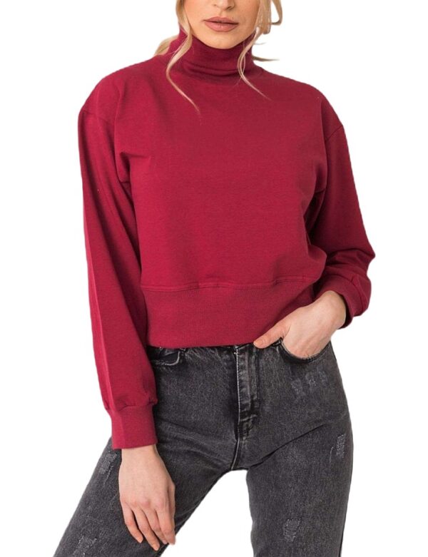 Burgundi női pulóver garbóval✅ – Basic