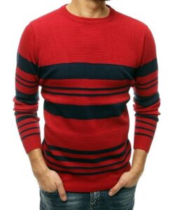 piros férfi pulóver