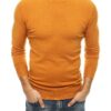 Sötét narancssárga férfi pulóver kerek nyakkivágással✅ - Basic