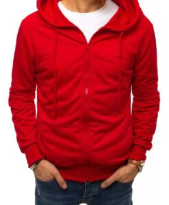 piros alapvetős pulóver cipzárral✅ - Basic