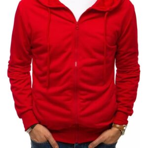 piros alapvetős pulóver cipzárral✅ - Basic