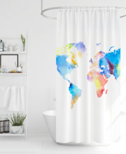 4Home  Map of the world zuhanyfüggöny