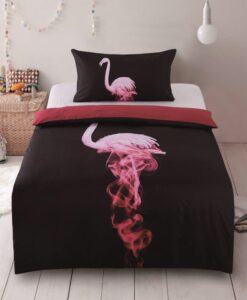 3D ágyneműhuzat 140x200 + 70x90 - Flamingó