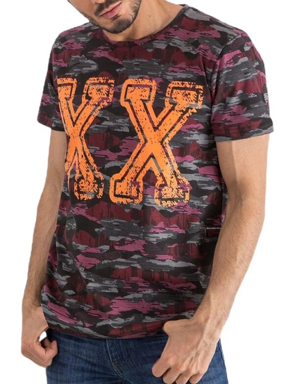 Burgundi férfi camo póló✅ - MECHANICH