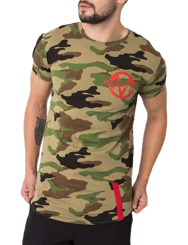 Khaki férfi camo póló✅ - Basic