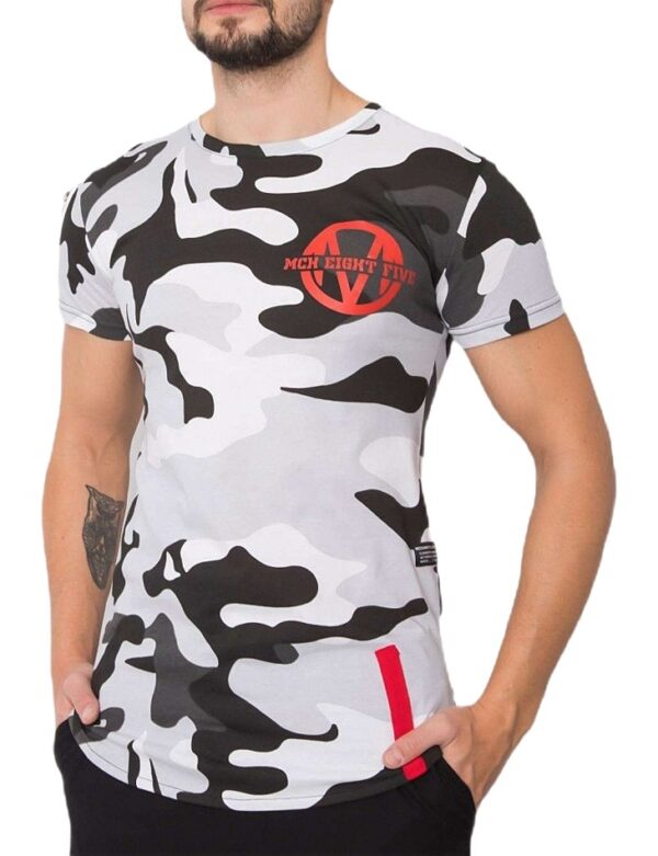 Fehér férfi camo póló✅ - Basic