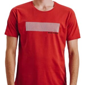 piros férfi póló nyomtatással✅ - Basic
