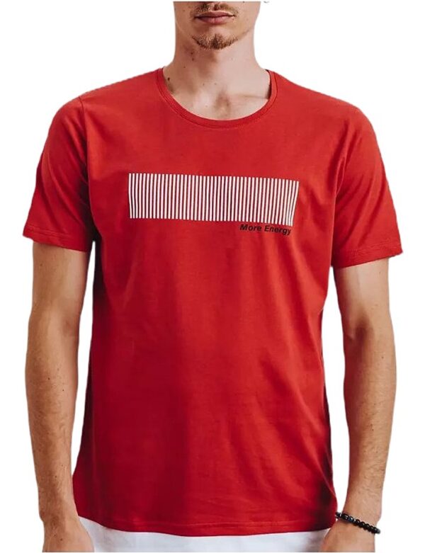 piros férfi póló nyomtatással✅ – Basic