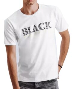 Fehér póló fekete felirattal✅ - Basic