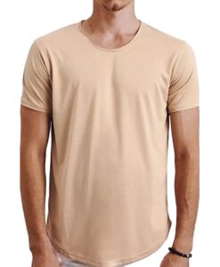 Bézs színű férfi póló✅ - Basic