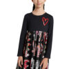 Desigual fekete lányos ruha Aina - 110-116 - Desigual✅