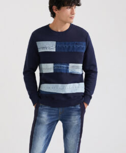 Desigual kék férfi pulóver Fede - XXL - Desigual✅