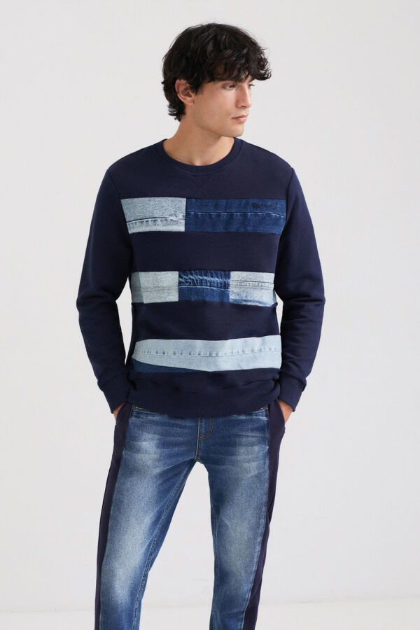 Desigual kék férfi pulóver Fede – XXL – Desigual✅