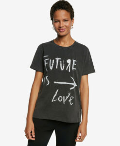 Desigual szürke póló Future - M - Desigual✅