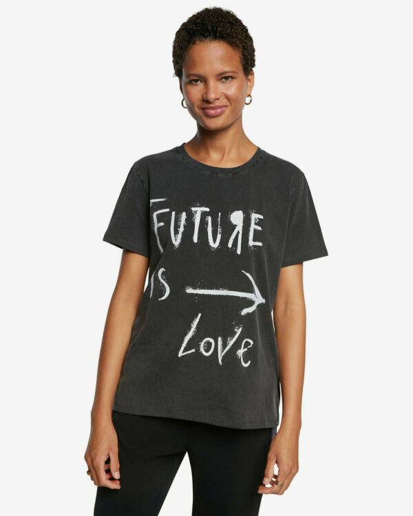 Desigual szürke póló Future – M – Desigual✅