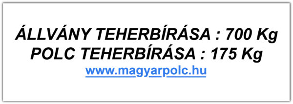 Öntapadó matrica 700 kg teherbírású a Salgó polchoz