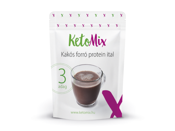 Forró fehérje kakaó 90 g (3 adag) – Proteindús ételek KETOMIX