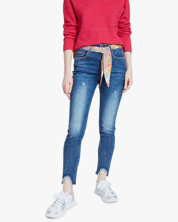 Desigual Denim Rainbow Farmernadrág Kék - M (28) - Desigual✅