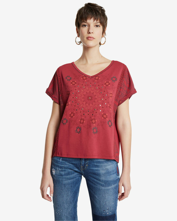 Desigual Detroit Póló Piros - S - Desigual✅