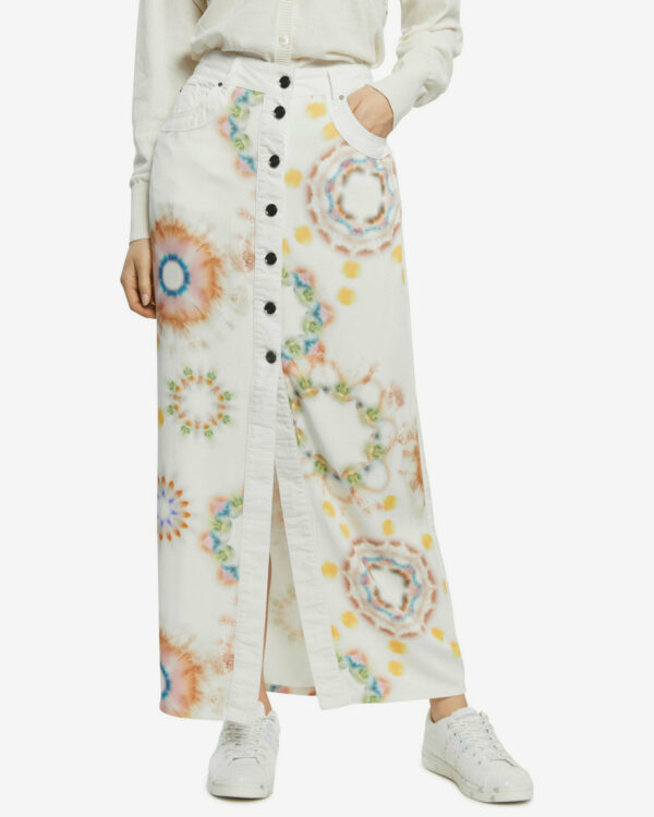 Desigual fehér hosszú szoknya Sunny Day - M - Desigual✅