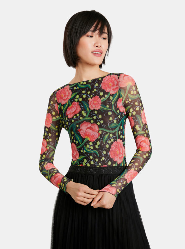 Desigual fekete póló Sally - XL - Desigual✅