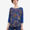 Desigual kék női póló Zita - S - Desigual✅