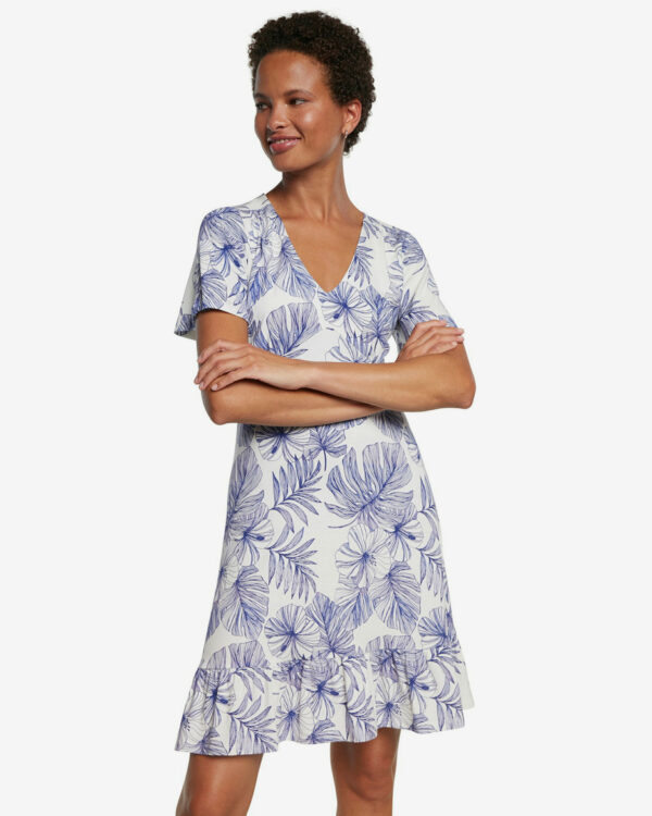 Desigual kék virágmintás ruha Nadia - S - Desigual✅