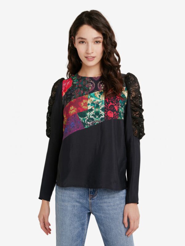 Desigual Nôi blúz  fekete Kamirow - XL - Desigual✅
