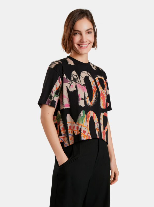 Desigual Nôi póló fekete Camelia - XL - Desigual✅