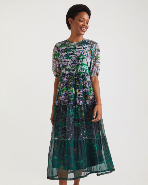 Desigual zöld mintás ruha Perugia - S - Desigual✅