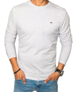 szürke-fehér póló hosszú ujjú✅ - Basic