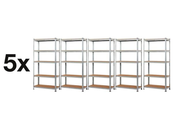 !!! Akció !!! Akciós csomag: 5 × Horganyzott acél Salgó polc 2000 × 900 × 400mm 5 polccal !!!