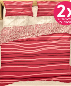 2x Pamut ágynemű AKACIA RED 2 részes 140x200cm