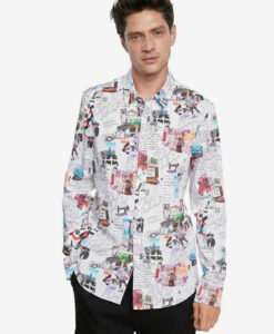 Desigual fehér férfi ing Cam Abelardo - M - Desigual✅