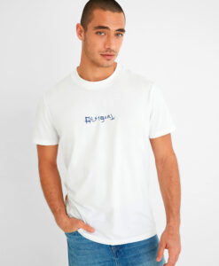 Desigual fehér férfi póló Surf Collage logóval - XXL - Desigual✅