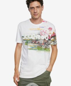 Desigual fehér férfi póló TS Cameron - XXL - Desigual✅