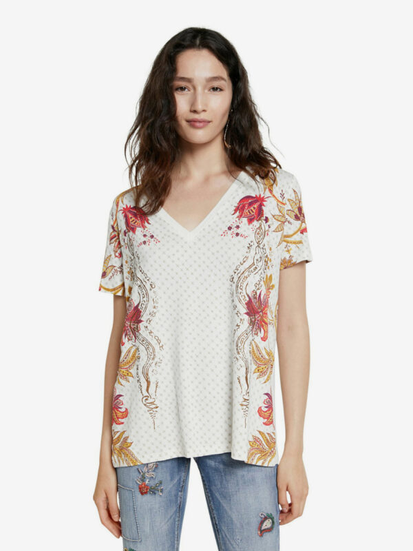 Desigual fehér póló TS Praga - XS - Desigual✅