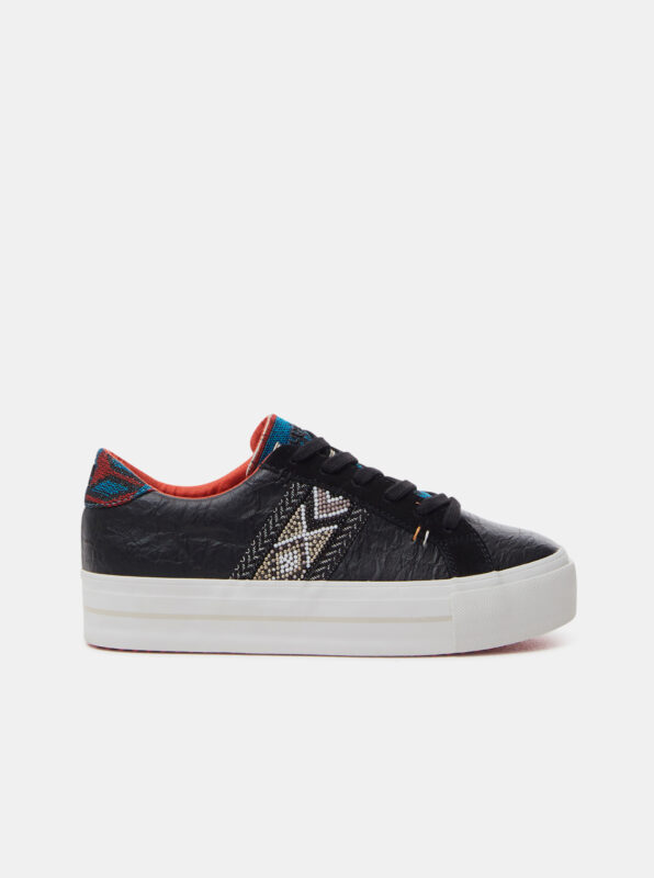 Desigual fekete cipők  platformon Street Ethnic - 41 - Desigual✅