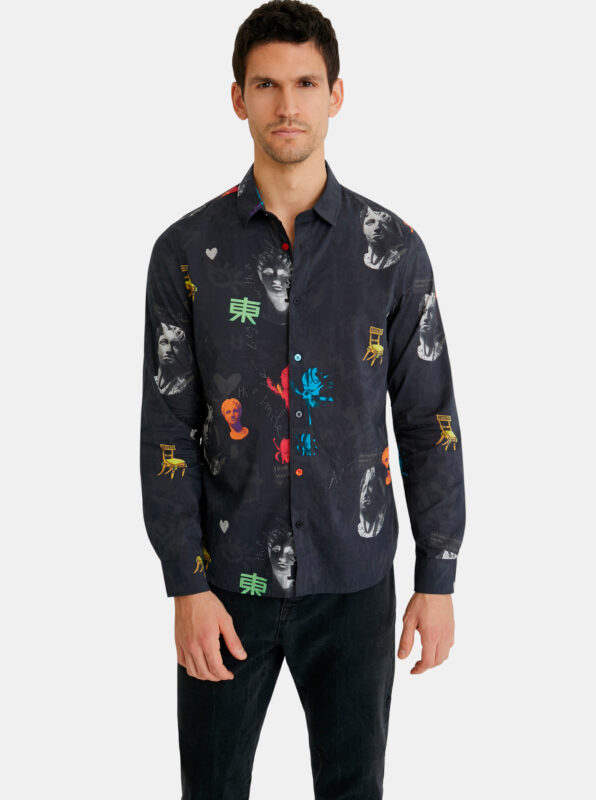 Desigual fekete férfi ing Met - XL - Desigual✅