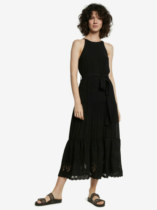 Desigual fekete maxi ruha Jacksonville - S - Desigual✅