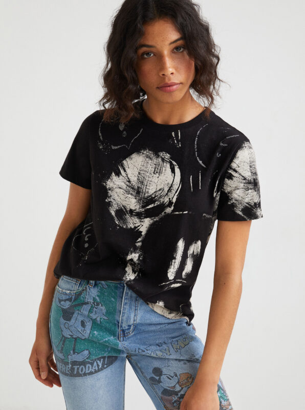 Desigual fekete póló Desigual Mickey - XXL - Desigual✅